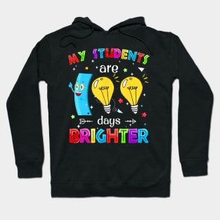 My Students Are 100 Days Brighter 100 Days Of School Teacher Hoodie